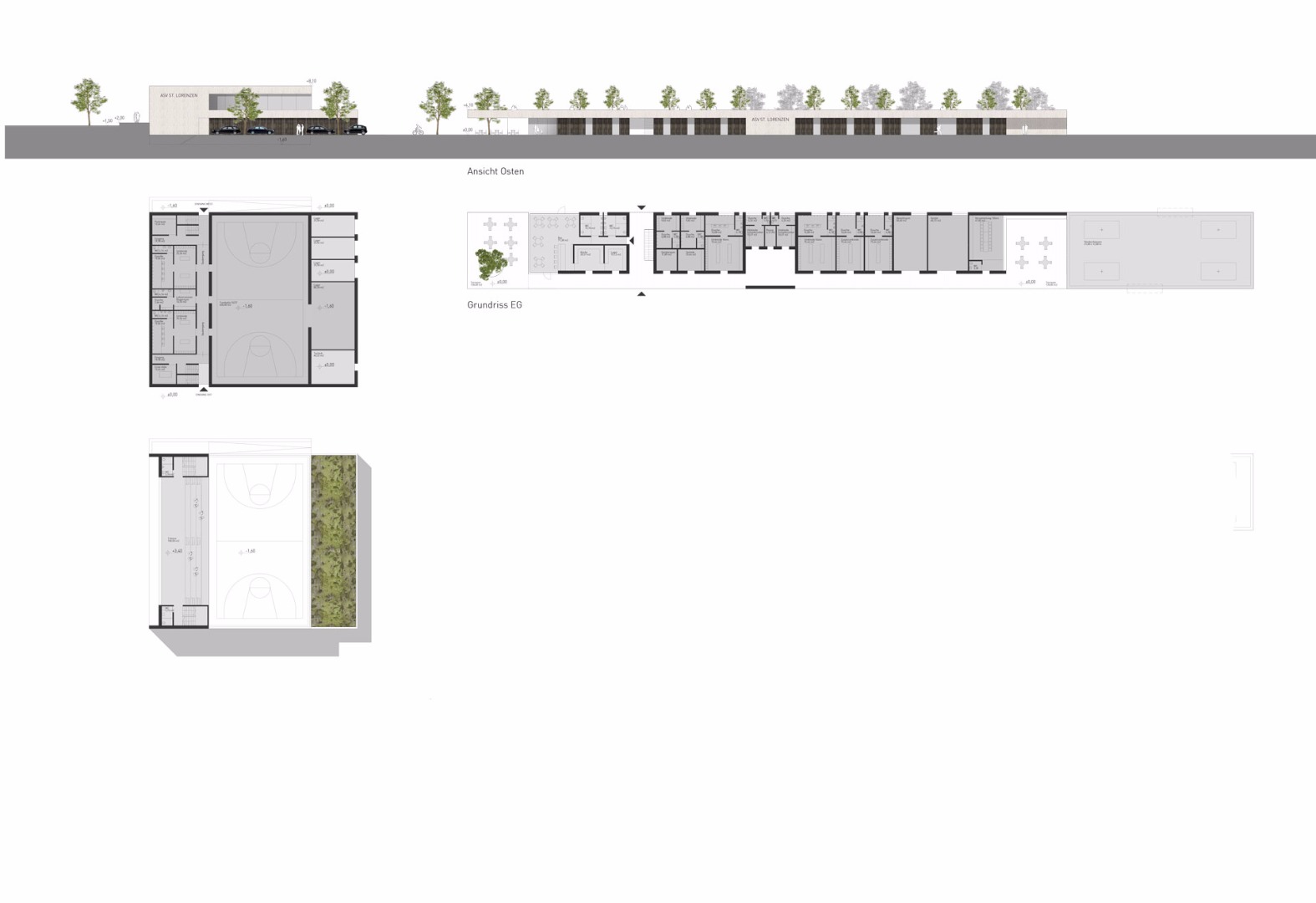 2016 Wettbewerb Erweiterung der Sportzone St. Lorenzen (3. Preis) 1++